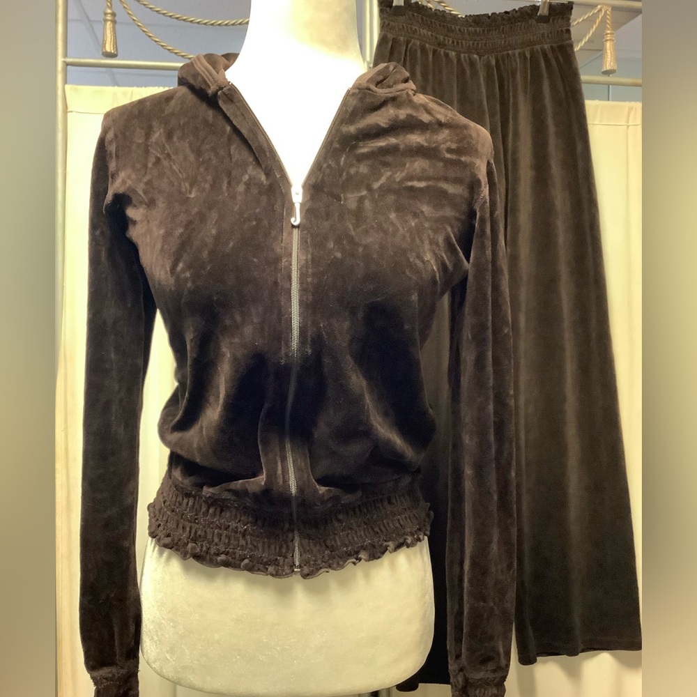 Juicy Couture velour pants 25 x 33 zip up hoodie tracksuit